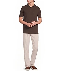 Murano Seville Collection Classic Fit Textured Short Sleeve Polo Shirt