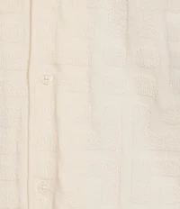 Murano Seville Collection Jacquard Classic Fit Short Sleeve Woven Coat Front Shirt