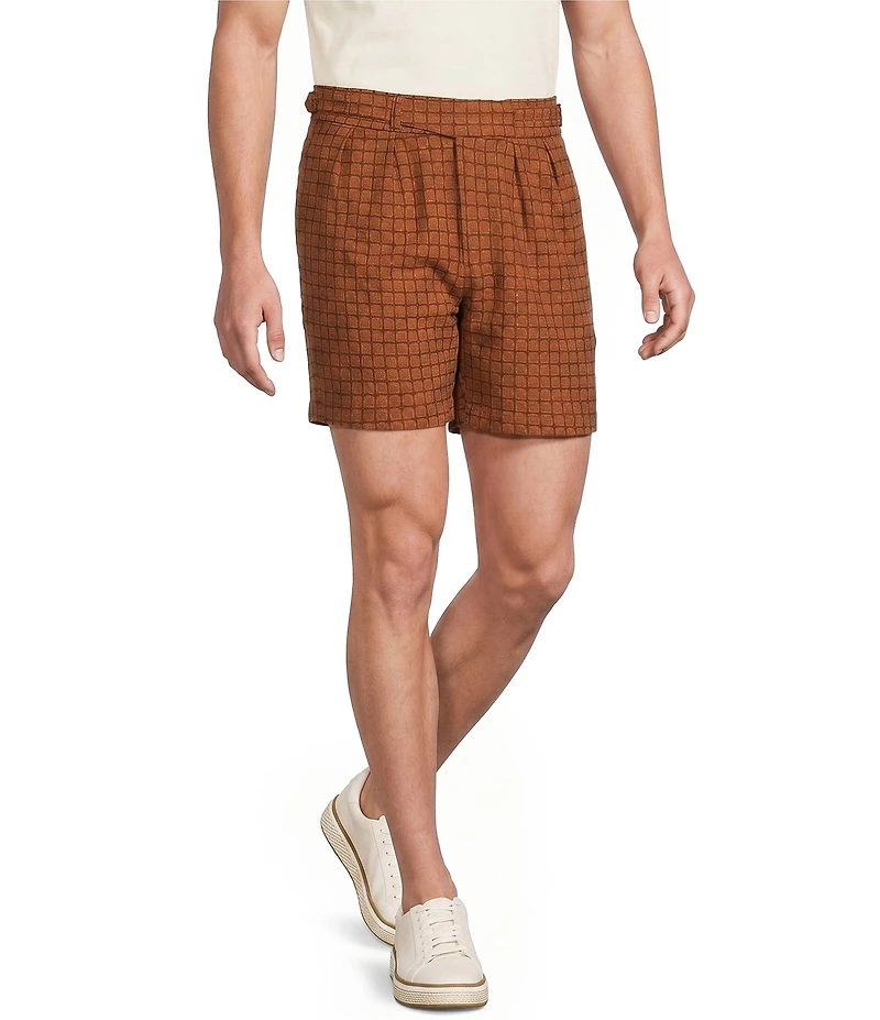 Murano Seville Collection Jacquard Gurkha 5.5#double; Inseam Shorts