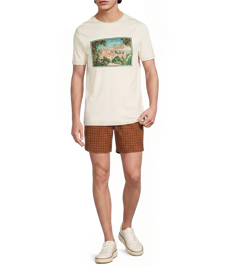 Murano Seville Collection Jacquard Gurkha 5.5#double; Inseam Shorts