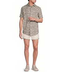 Murano Seville Collection Lines Jacquard Classic Fit Short Sleeve Woven Shirt