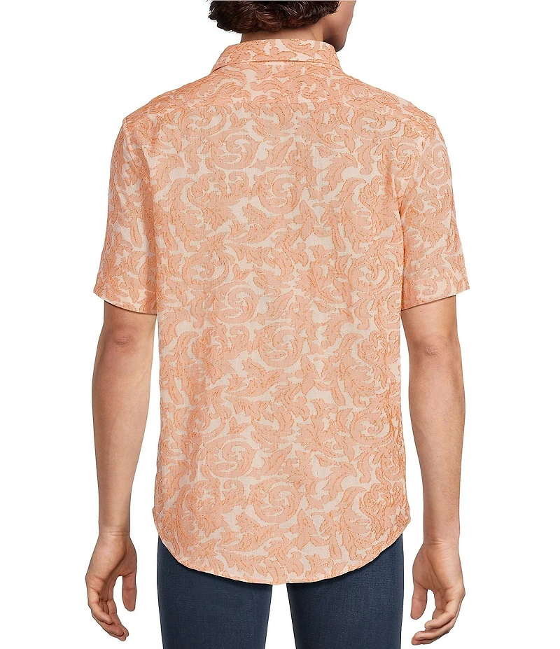 Murano Seville Collection Paisley Jacquard Classic Fit Short Sleeve Woven Shirt