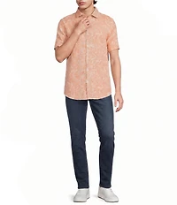Murano Seville Collection Paisley Jacquard Classic Fit Short Sleeve Woven Shirt