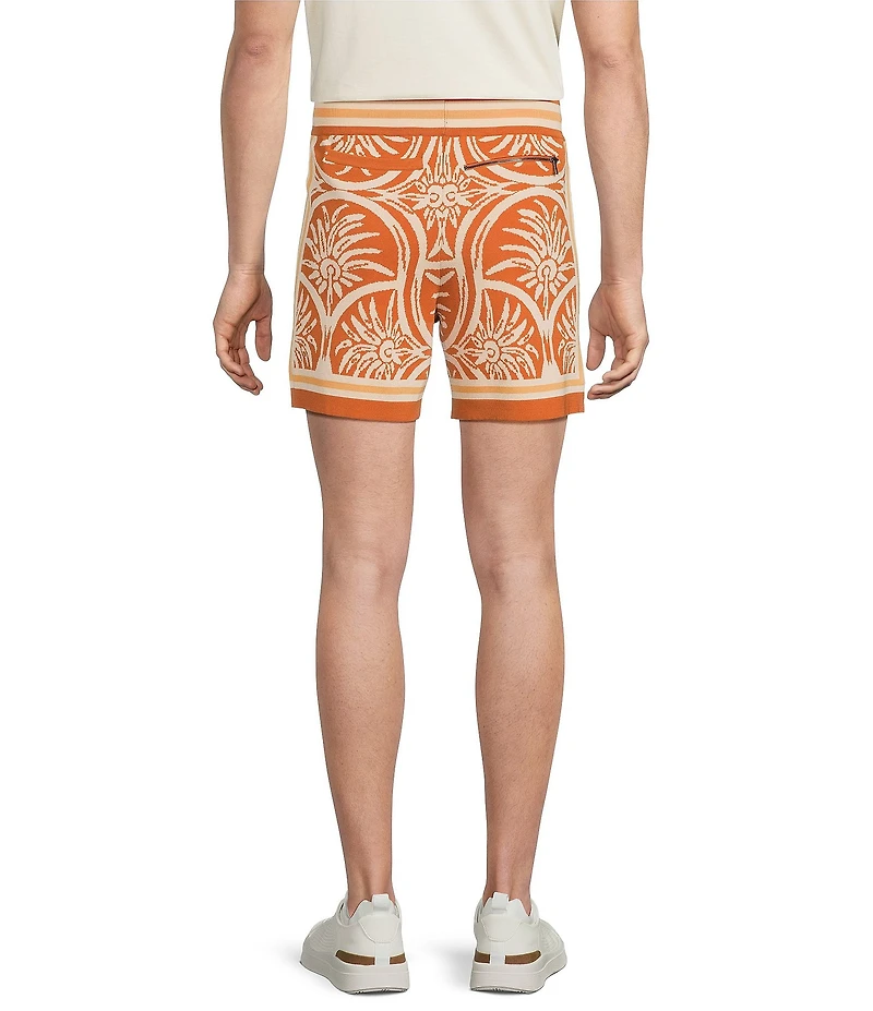 Murano Seville Collection Palm Print Jacquard 5.5#double; Inseam Shorts