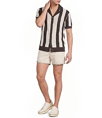 Murano Seville Collection Stripe Short Sleeve Button Front Shirt