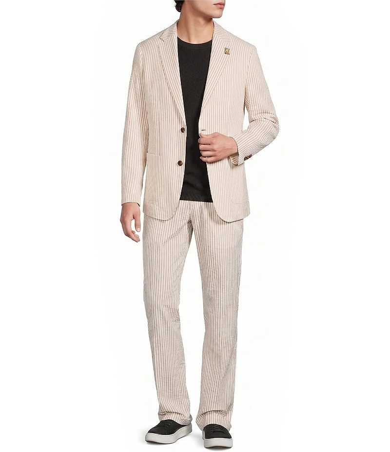 Murano Seville Collection Zac Fit Seersucker Suit Separates Dress Pants