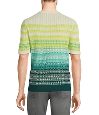 Murano Shape of Water Collection Ombre Stripe Short Sleeve Sweater