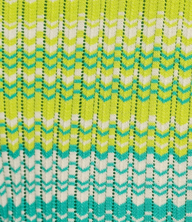 Murano Shape of Water Collection Ombre Stripe Short Sleeve Sweater