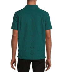 Murano Shape of Water Collection Slim Fit Short Sleeve Woven Shirt