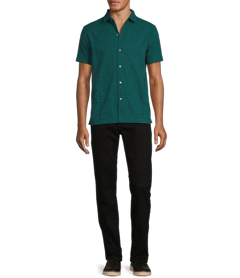 Murano Shape of Water Collection Slim Fit Short Sleeve Woven Shirt