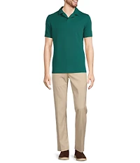 Murano Shape of Water Collection Solid Textured Johnny Collar Short Sleeve Polo Shirt
