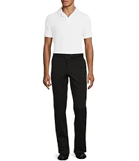 Murano Shape of Water Collection Solid Textured Johnny Collar Short Sleeve Polo Shirt