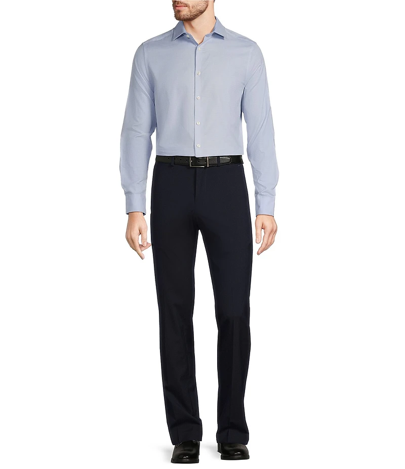Murano Slim Fit Crosshatch Long Sleeve Woven Shirt