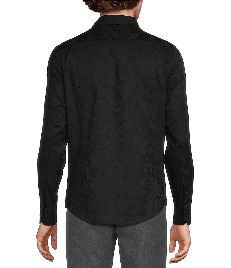 Murano Slim Fit Floral Jacquard Long Sleeve Woven Shirt