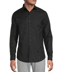 Murano Slim Fit Floral Jacquard Long Sleeve Woven Shirt