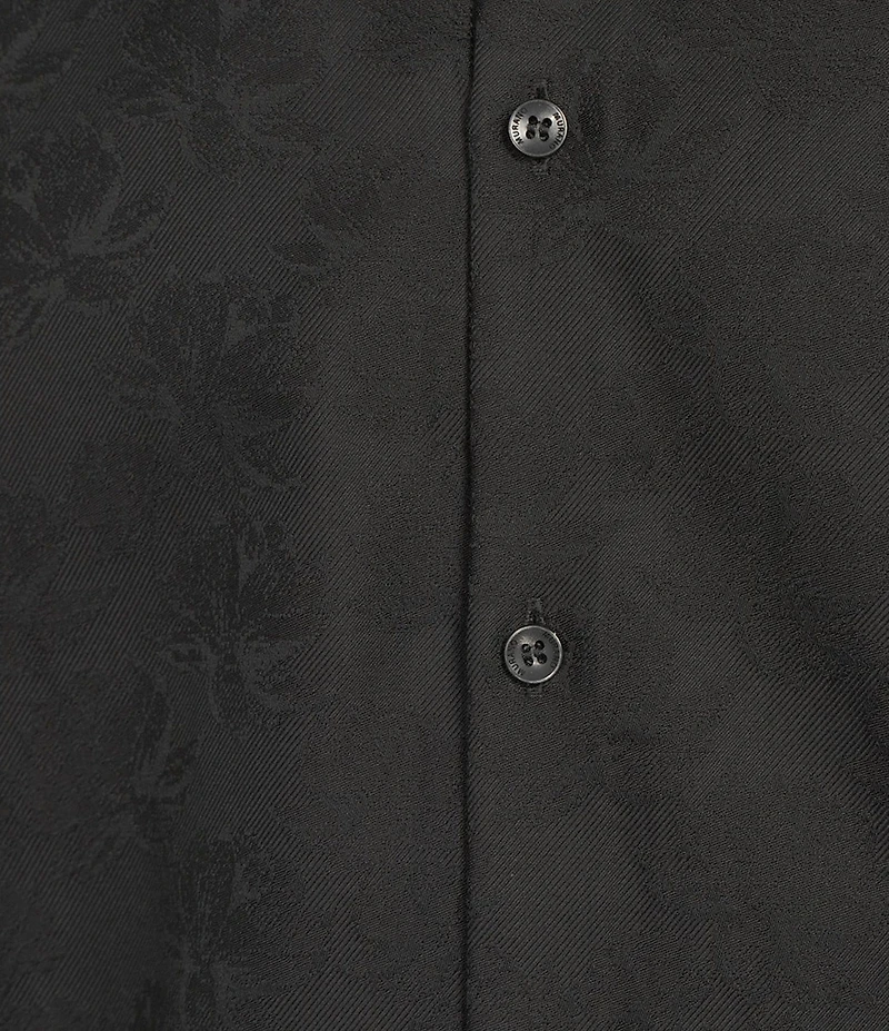 Murano Slim Fit Floral Jacquard Long Sleeve Woven Shirt