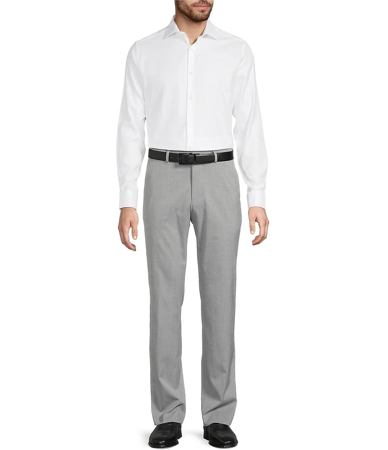 Murano Slim Fit Floral Jacquard Long Sleeve Woven Shirt