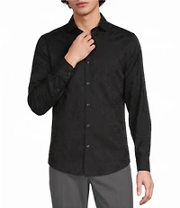 Murano Slim Fit Floral Jacquard Long Sleeve Woven Shirt