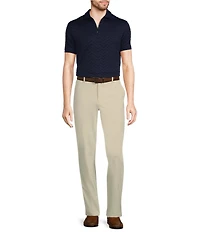 Murano Slim Fit Jacquard Stretch Quarter-Zip Short Sleeve Polo Shirt