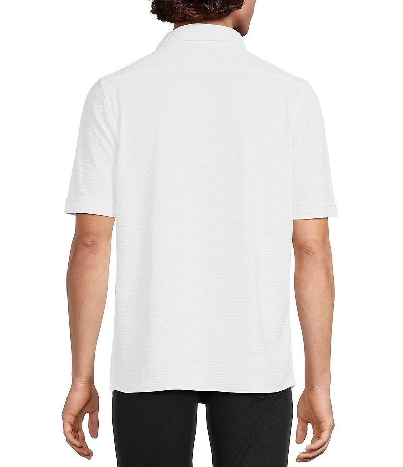 Murano Slim Fit Performance Solid Short Sleeve Coat Front Woven Shirt