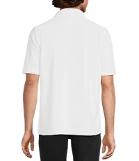 Murano Slim Fit Performance Solid Short Sleeve Coat Front Woven Shirt