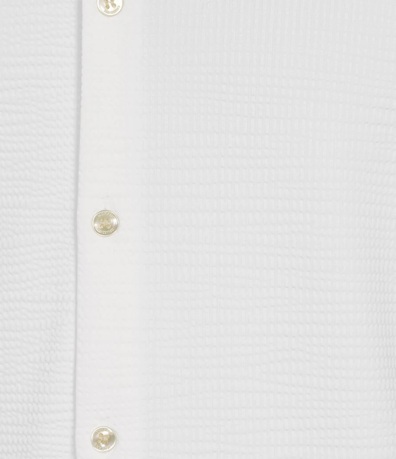 Murano Slim Fit Performance Solid Short Sleeve Coat Front Woven Shirt