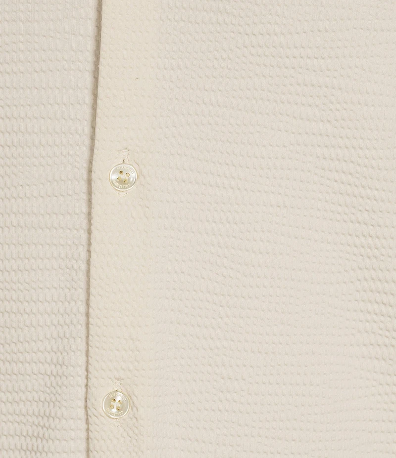 Murano Slim Fit Performance Solid Short Sleeve Coat Front Woven Shirt