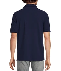 Murano Slim Fit Performance Solid Short Sleeve Coat Front Woven Shirt