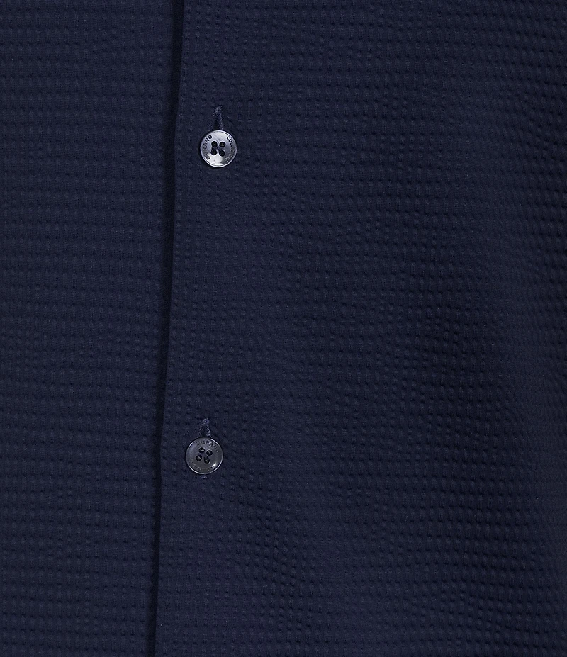 Murano Slim Fit Performance Solid Short Sleeve Coat Front Woven Shirt