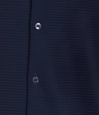 Murano Slim Fit Performance Solid Short Sleeve Coat Front Woven Shirt