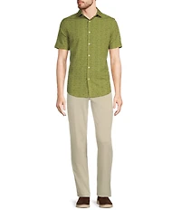 Murano Slim Fit Performance Stretch Desert Print Short Sleeve Woven Shirt
