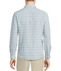 Murano Slim Fit Performance Stretch Diamond Print Long Sleeve Woven Shirt