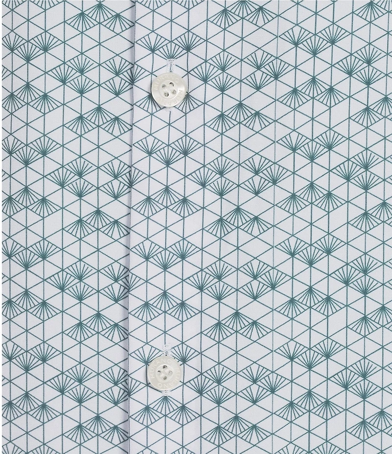 Murano Slim Fit Performance Stretch Diamond Print Long Sleeve Woven Shirt