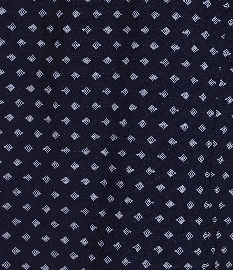 Murano Slim Fit Performance Stretch Diamond Print Short Sleeve Woven Shirt