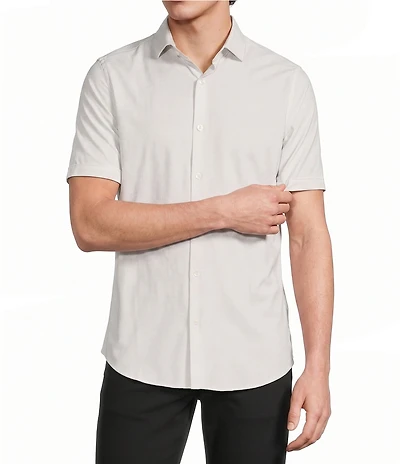 Murano Slim Fit Performance Stretch Geo Print Short Sleeve Woven Shirt