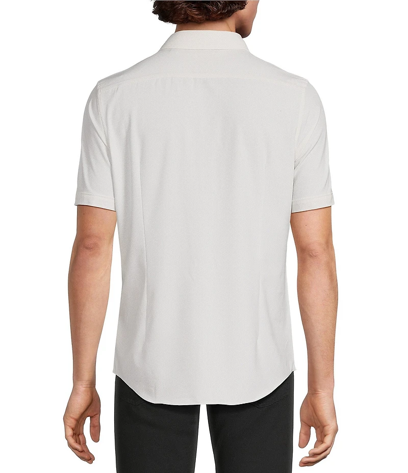 Murano Slim Fit Performance Stretch Geo Print Short Sleeve Woven Shirt