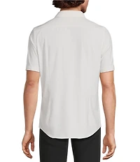 Murano Slim Fit Performance Stretch Geo Print Short Sleeve Woven Shirt