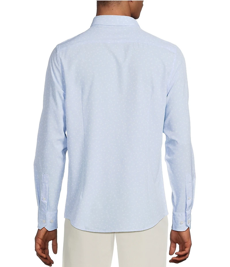 Murano Slim Fit Performance Stretch Printed Long Sleeve Woven Shirt