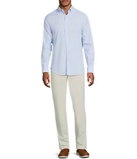 Murano Slim Fit Performance Stretch Printed Long Sleeve Woven Shirt