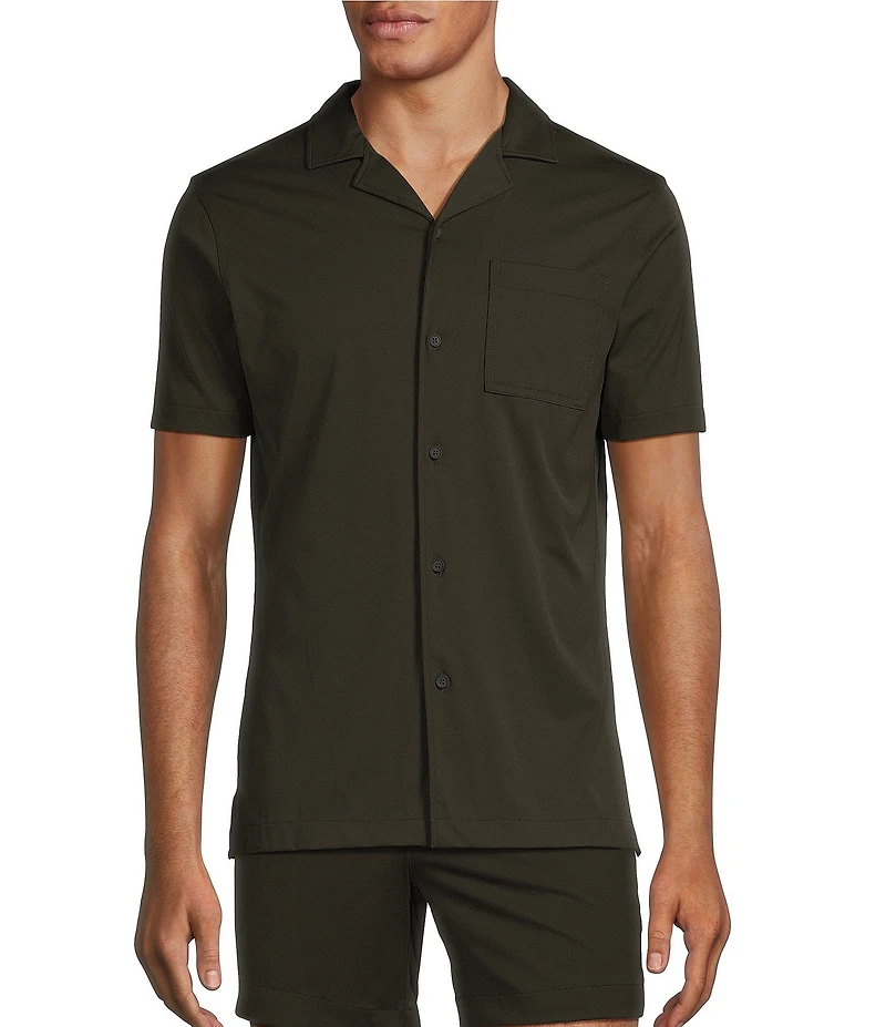 Murano Slim Fit Performance Stretch Short Sleeve Woven Camp Shirt
