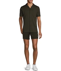 Murano Slim Fit Performance Stretch Short Sleeve Woven Camp Shirt
