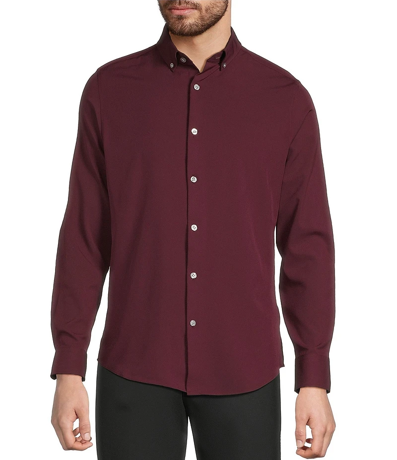 Murano Slim Fit Performance Stretch Solid Long Sleeve Woven Shirt