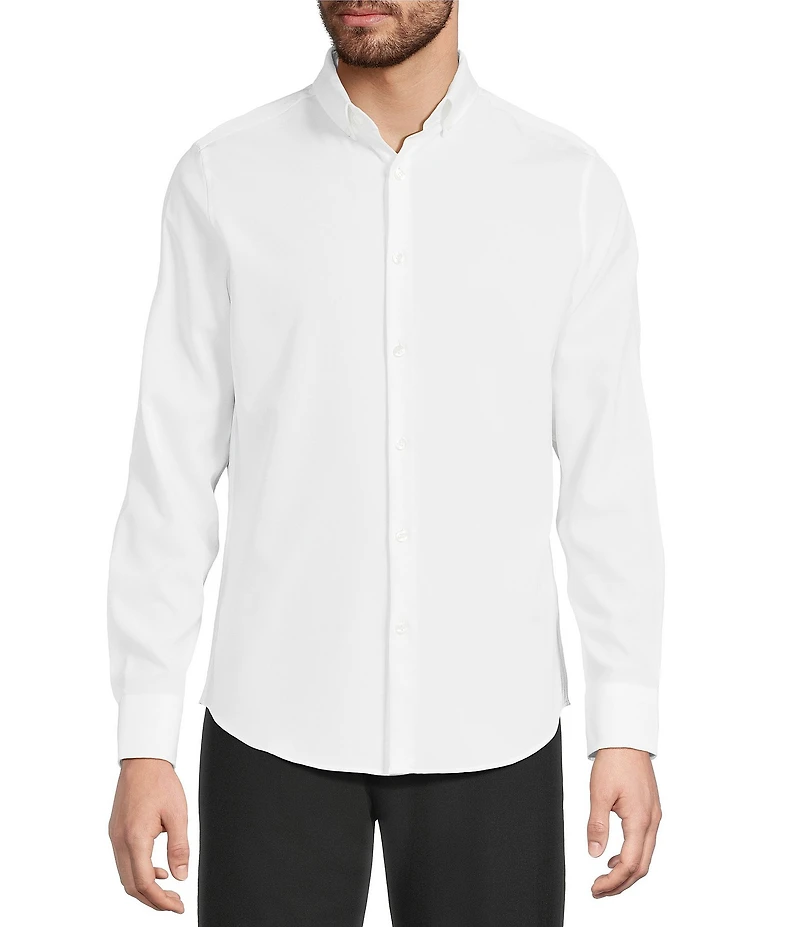 Murano Slim Fit Performance Stretch Solid Long Sleeve Woven Shirt