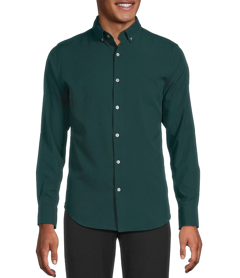 Murano Slim Fit Performance Stretch Solid Long Sleeve Woven Shirt