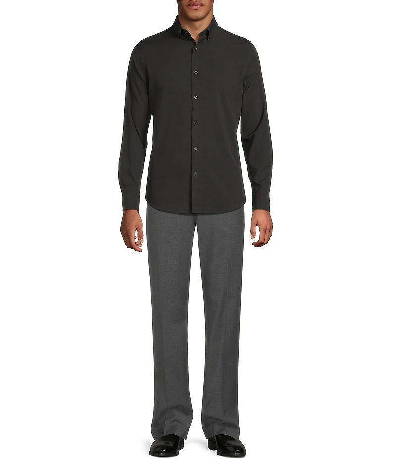 Murano Slim Fit Performance Stretch Solid Long Sleeve Woven Shirt
