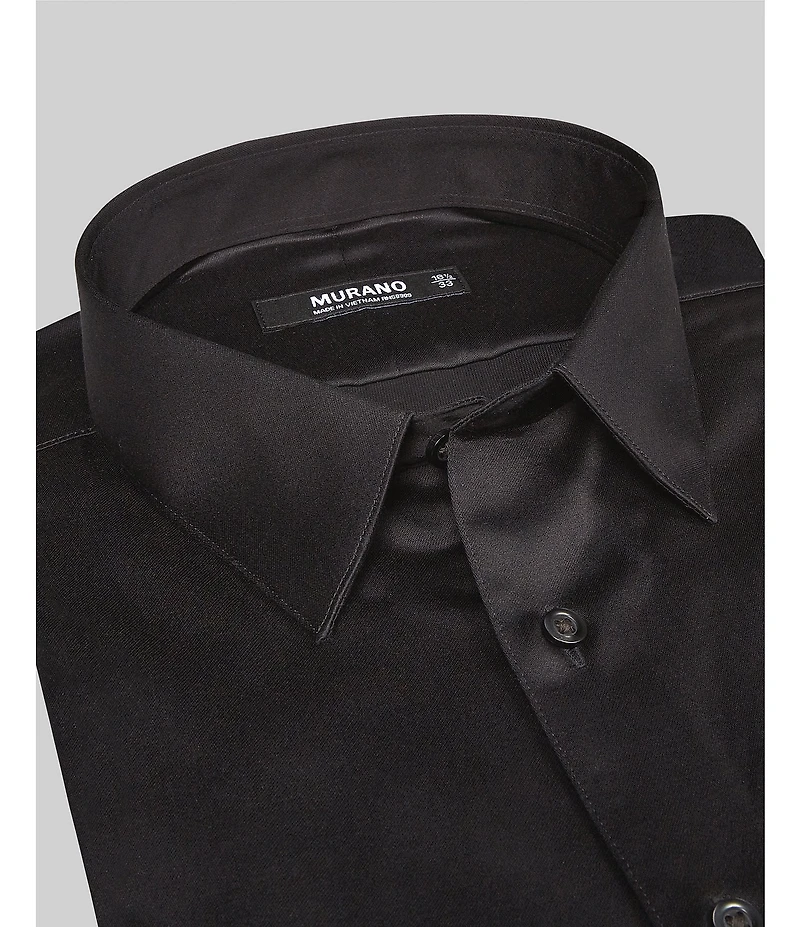 Murano Slim-Fit Point Collar Sateen Dress Shirt
