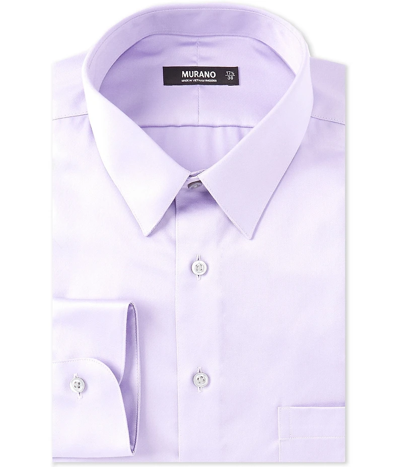 Murano Slim-Fit Point Collar Sateen Dress Shirt