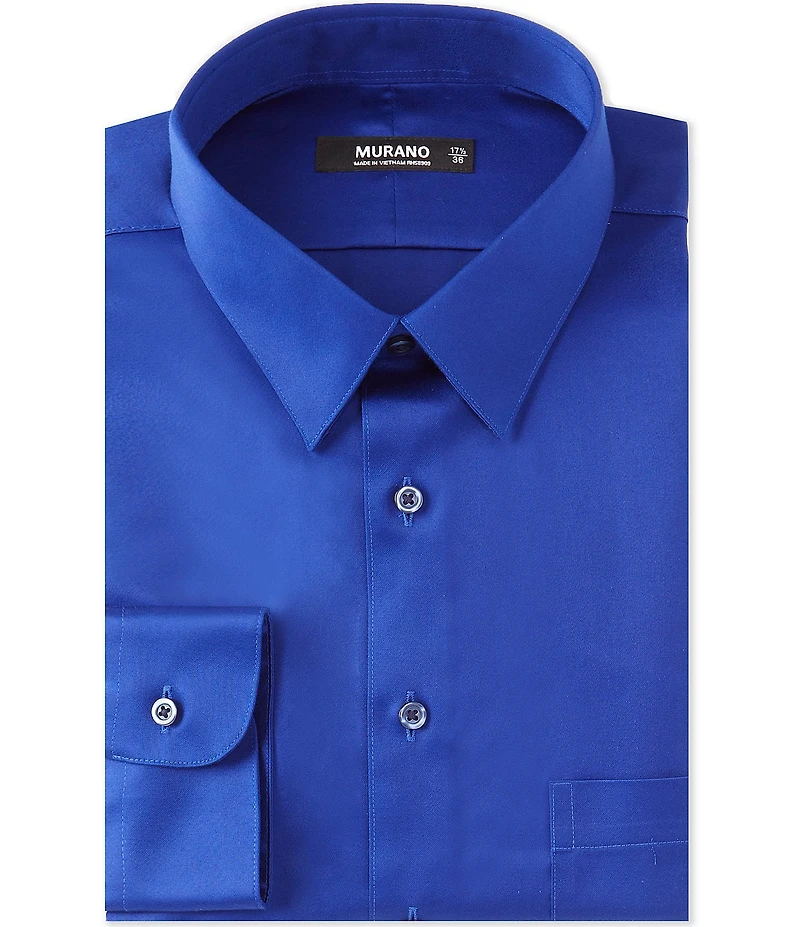 Murano Slim-Fit Point Collar Sateen Dress Shirt