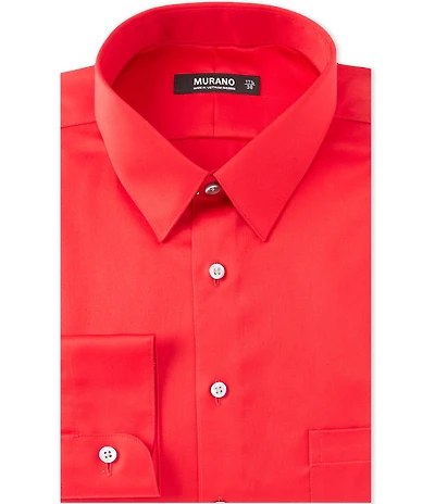 Murano Slim-Fit Point Collar Sateen Dress Shirt