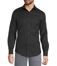 Murano Slim Fit Sating Jacquard Long Sleeve Woven Shirt